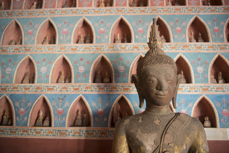 the wat Sisaket in the city of vientiane in Laos in the southeastasia.のeditorial素材