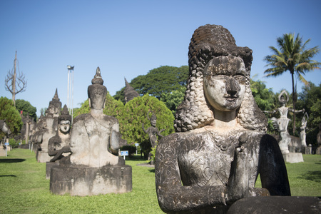 the Xieng Khuan Buddha Park near the city of vientiane in Laos in the southeastasia.のeditorial素材