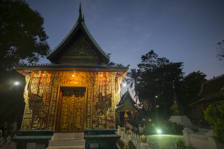 the wat xieng thong in the town of Luang Prabang in the north of Laos in Southeastasia.のeditorial素材