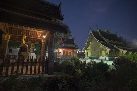 the wat xieng thong in the town of Luang Prabang in the north of Laos in Southeastasia.のeditorial素材