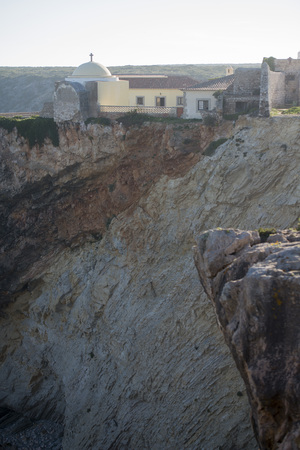 the monastery at the Cabo de Sao Vicente near the town of Sagres at the Algarve of Portugal in Europe.のeditorial素材