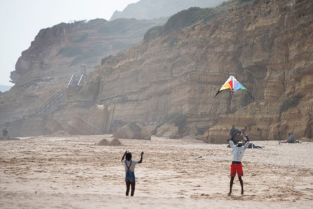 the village of Salema  at the Algarve of Portugal in Europe.のeditorial素材