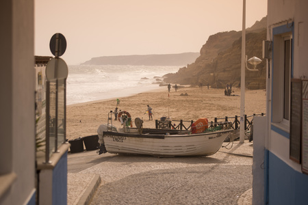 the village of Salema  at the Algarve of Portugal in Europe.のeditorial素材