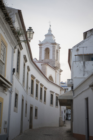 a alley in the old town in the city of Lagos at the Algarve of Portugal in Europe.のeditorial素材