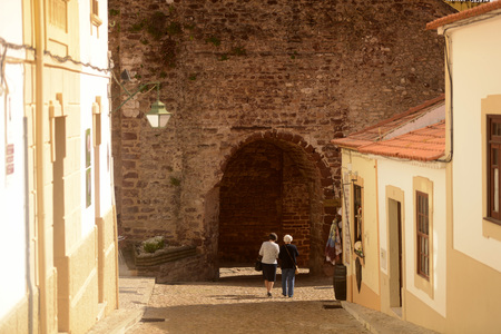 a alley in the old Town of Silves at the Algarve of Portugal in Europe.のeditorial素材