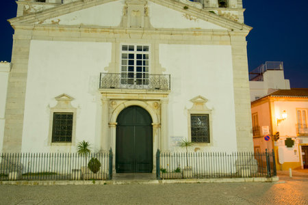 the church Igreja de santa maria in the city of Lagos at the Algarve of Portugal in Europe.のeditorial素材