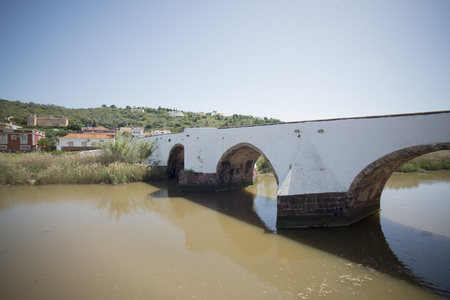 the Bridge in the old Town of Silves at the Algarve of Portugal in Europe.のeditorial素材