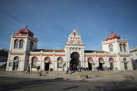 the markethall in the old town of Loule at the Algarve of Portugal in Europe.のeditorial素材