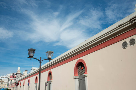 the markethall in the old town of Loule at the Algarve of Portugal in Europe.のeditorial素材