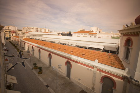 the markethall in the old town of Loule at the Algarve of Portugal in Europe.のeditorial素材
