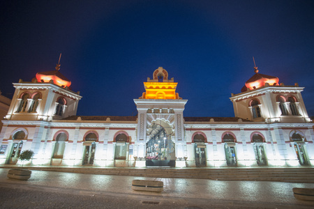the markethall in the old town of Loule at the Algarve of Portugal in Europe.のeditorial素材