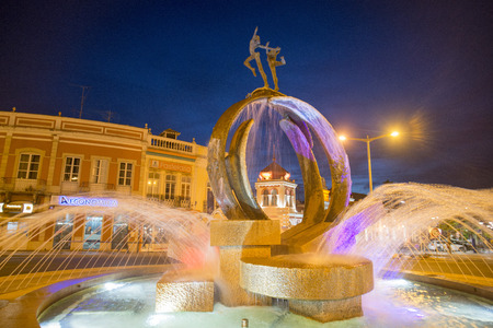 the markethall in the old town of Loule at the Algarve of Portugal in Europe.のeditorial素材