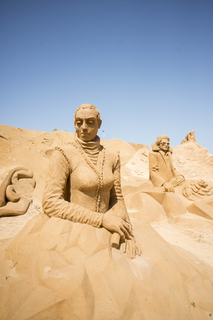 the Sand City or Sand Sculpture Festival FIESA at the Village of Pera at the Algarve of Portugal in Europe.のeditorial素材