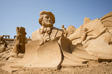 the Sand City or Sand Sculpture Festival FIESA at the Village of Pera at the Algarve of Portugal in Europe.のeditorial素材