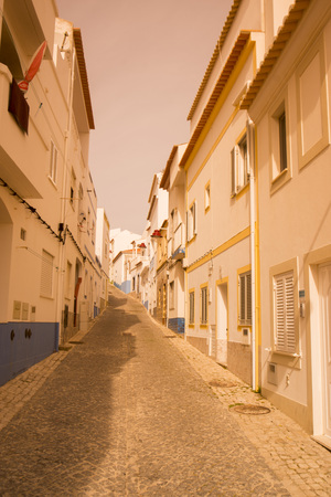 the village of Salema at the Algarve of Portugal in Europe.のeditorial素材