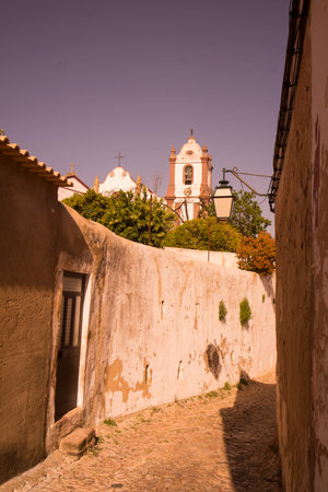 a alley in the old Town of Silves at the Algarve of Portugal in Europe.のeditorial素材