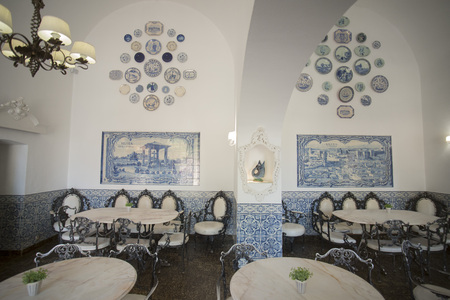 the Pastelaria Da Rosa in the old Town of Silves at the Algarve of Portugal in Europe.のeditorial素材