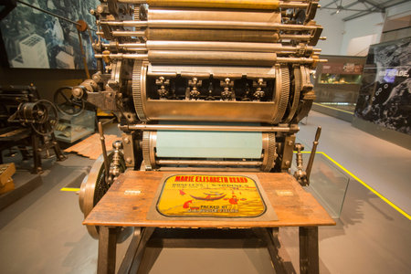 the Museu de Portimao and old Factory of sardines Fish can factory Fabrica de conservas la rose in the city of portimao at the Algarve of Portugal in Europe.のeditorial素材