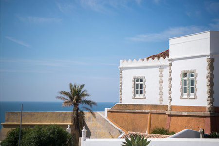 the castle or fort in the village of Luz at the Algarve of Portugal in Europe.のeditorial素材