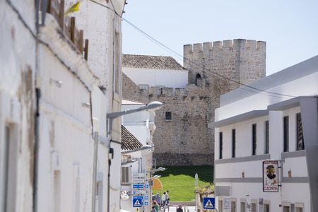 The castelo or fort in the town of Loule at the Algarve of Portugal in Europe.のeditorial素材
