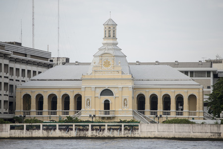 the Royal Seminary at the chao phraya river in the city of Bangkok in Thailand.  Thailand, Bangkok, November, 2017のeditorial素材