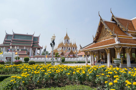 the Wat Ratchanatdaram in Banglamphu in the city of Bangkok in Thailand.  Thailand, Bangkok,...