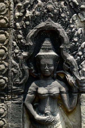 The Temple of  Ta Prohm in the Temple City of Angkor near the City of Siem Reap in the west of...