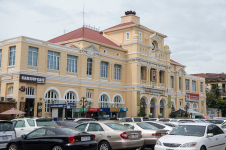 the colonial Post Office in the old town in the city of Phnom Penh of Cambodia.  Cambodia, Phnom...