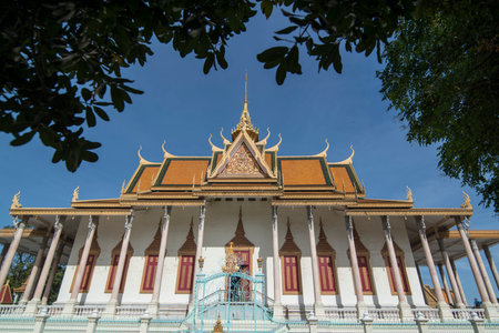 the silver pagoda of the Royal Palace in the city of Phnom Penh of Cambodia.  Cambodia, Phnom Penh,...