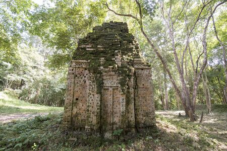the khmer ruins of the Sambor Prei Kuk Ruins north of the city of Kampong Thom of Cambodia.  Cambodia, Kampong Thom, November, 2017,のeditorial素材