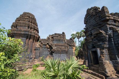 the Khmer Temple of Prasat Kuha Nokor south of the city of Kampong Thom of Cambodia.  Cambodia,...