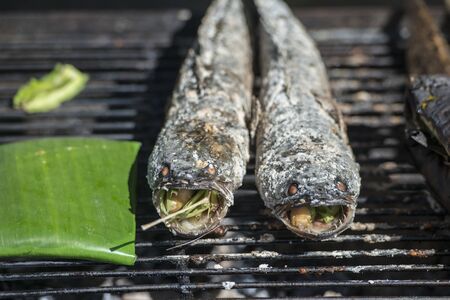 Thai and Khmer salt fish at the market Psar Kampong thom in the city of Kampong Thom of Cambodia.  Cambodia, Kampong Thom, November, 2017,のeditorial素材