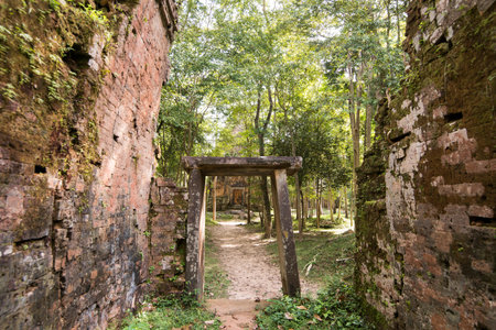 the khmer ruins of the Sambor Prei Kuk Ruins north of the city of Kampong Thom of Cambodia. ...