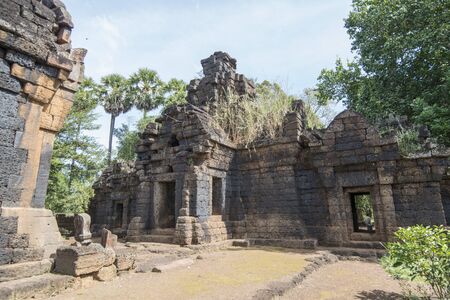 the Khmer Temple of Prasat Kuha Nokor south of the city of Kampong Thom of Cambodia.  Cambodia, Kampong Thom, November, 2017,のeditorial素材