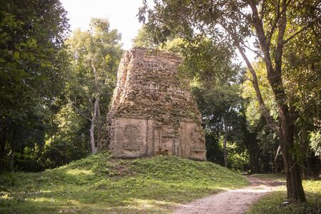 the khmer ruins of the Sambor Prei Kuk Ruins north of the city of Kampong Thom of Cambodia.  Cambodia, Kampong Thom, November, 2017,のeditorial素材