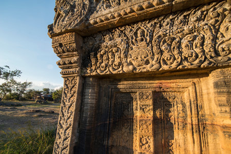 the Khmer Temples of Prsat Preah Vihear north of the town Sra Em in the province of Preah Vihear in...