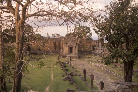 the Khmer Temples of Prsat Preah Vihear north of the town Sra Em in the province of Preah Vihear in Northwest Cambodia.  Cambodia, Sra Em, November, 2017,のeditorial素材