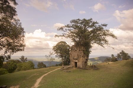 the Khmer Temples of Prsat Preah Vihear north of the town Sra Em in the province of Preah Vihear in Northwest Cambodia.  Cambodia, Sra Em, November, 2017,のeditorial素材
