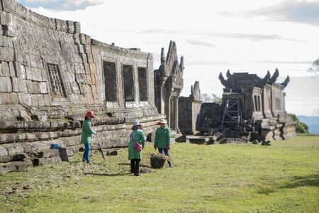 the Khmer Temples of Prsat Preah Vihear north of the town Sra Em in the province of Preah Vihear in Northwest Cambodia.  Cambodia, Sra Em, November, 2017,のeditorial素材