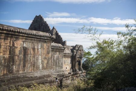 the Khmer Temples of Prsat Preah Vihear north of the town Sra Em in the province of Preah Vihear in Northwest Cambodia.  Cambodia, Sra Em, November, 2017,のeditorial素材