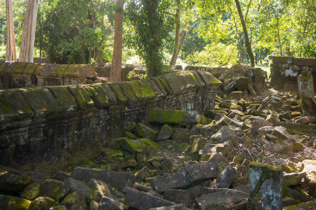 the Khmer Temples of Koh Ker east of the Town of Srayong west of the city Preah Vihear in Northwaest...