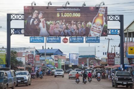 the city centre of the Town of Anlong Veng in the province of Oddar Meanchey in Northwaest Cambodia.  Cambodia, Anlong Veng, November, 2017,のeditorial素材