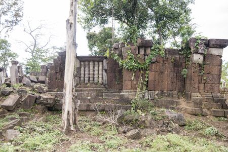 the Khmer Temple of Prasat Kuck just near the Prasat Neak Buos east of the Town of Sra Em north of the city Preah Vihear in Northwaest Cambodia.  Cambodia, Sra Em, November, 2017,のeditorial素材