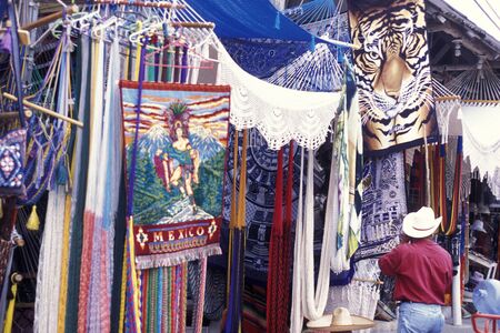 a souvenier Shop near the Maya Ruins of Coba in the Province Quintana Roo in Mexico in Central America.     Mexico, Coba, January 2009.のeditorial素材