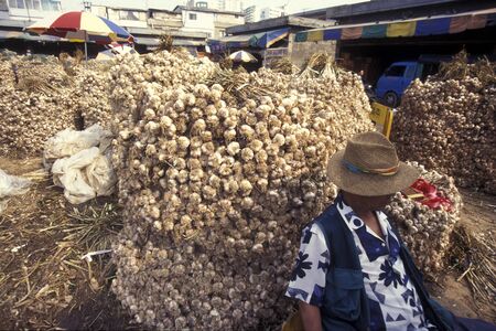 garlic in a shop on a market in the city of Seoul in South Korea in EastAasia.  Southkorea, Seoul, May, 2006のeditorial素材