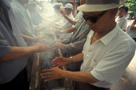 seniors and a acupuncture place at the Tapkol Prk in the city of Seoul in South Korea in EastAasia. ...