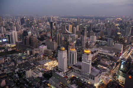 view at night from the Baiyoke sky Hotel in the city of Bangkok in Thailand in Southeastasia.  Thailand, Bangkok, November, 2018のeditorial素材
