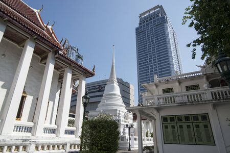 the architecture of the Wat Pathum Wanaram in the city of Bangkok in Thailand in Southeastasia.  Thailand, Bangkok, November, 2018のeditorial素材