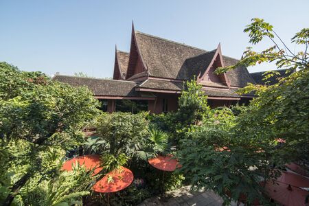 the architecture of Jim Thompson House at Siam Square in the city of Bangkok in Thailand in Southeastasia.  Thailand, Bangkok, November, 2018のeditorial素材