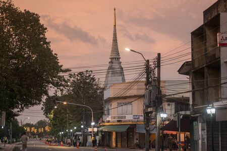 the Wat Buranasiri Mattayaram at the Khlong Rop Krung in Banglamphu in the city of Bangkok in Thailand in Southeastasia.  Thailand, Bangkok, November, 2018のeditorial素材